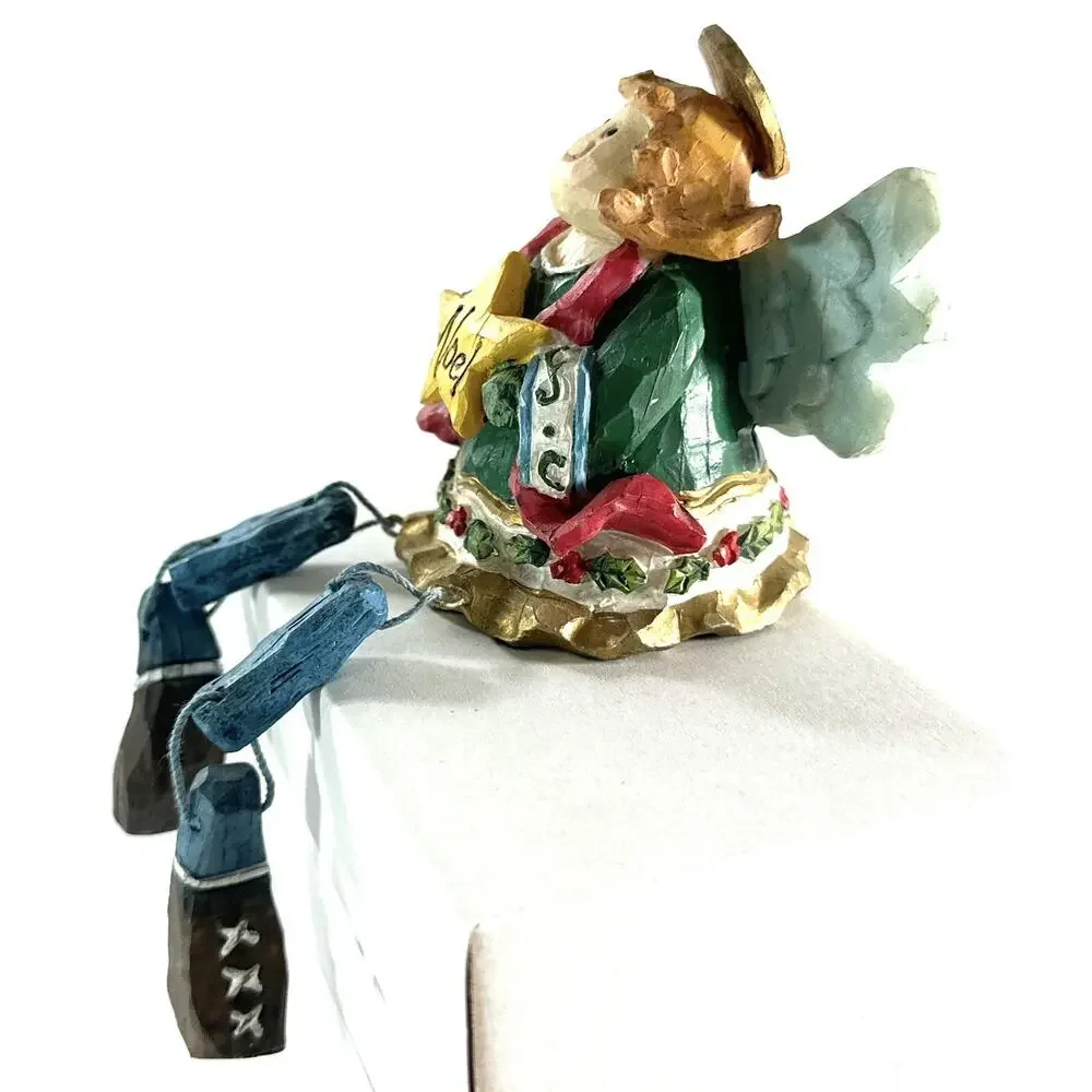 Angel With Christmas Star Holiday Shelf Sitter Resin